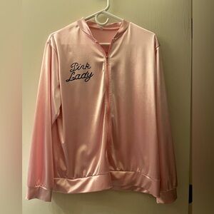 Pink Lady Satin Bomber Jacket - Pink